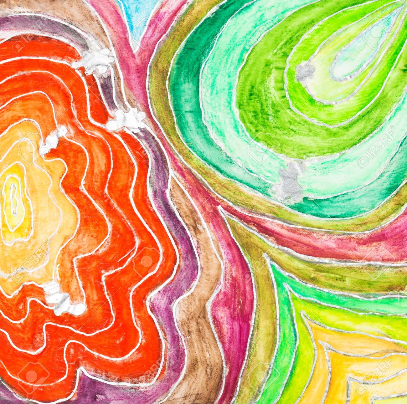 Avoir Images Motif De Vague Attiree Par La Peinture Aquarelle Et Stylo Gel Sur dernière salutations