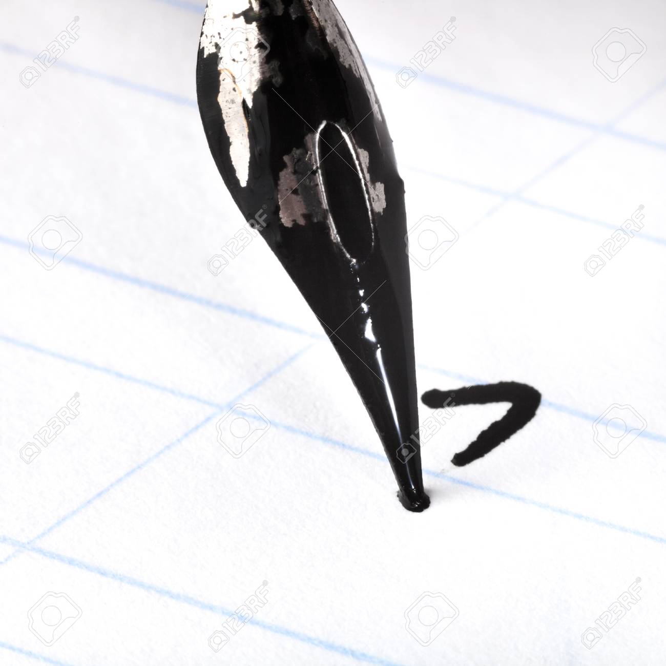 Dot The I By Tip Of Nib Of Ink Drawing Pen Close Up Stock Photo Picture And Royalty Free Image Image 23728619