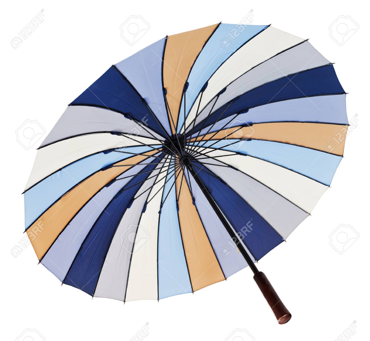 Stock P O View From Below Of Opened Multicolored Umbrella Isolated On White Background Stock P O View From Below Of Opened Multicolored Umbrella Isolated On White Background