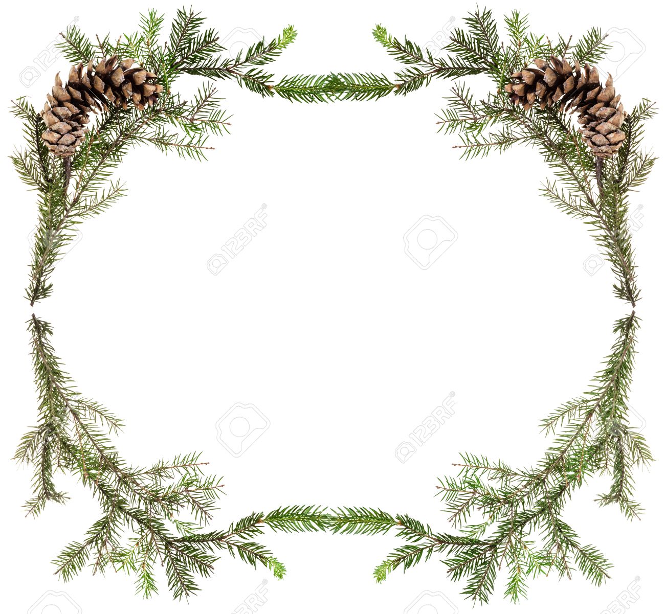 christmas greeting card frame simple spruce twigs with cones christmas card photo frames