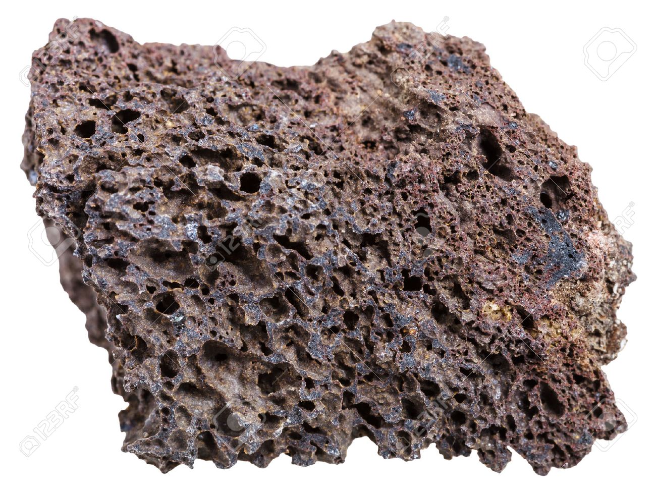 macro shooting of Igneous rock specimens - natural brown pumice mineral isolated on white background - 62949967 macro shooting of Igneous rock specimens - natural brown pumice mineral isolated on white background - 62949967
