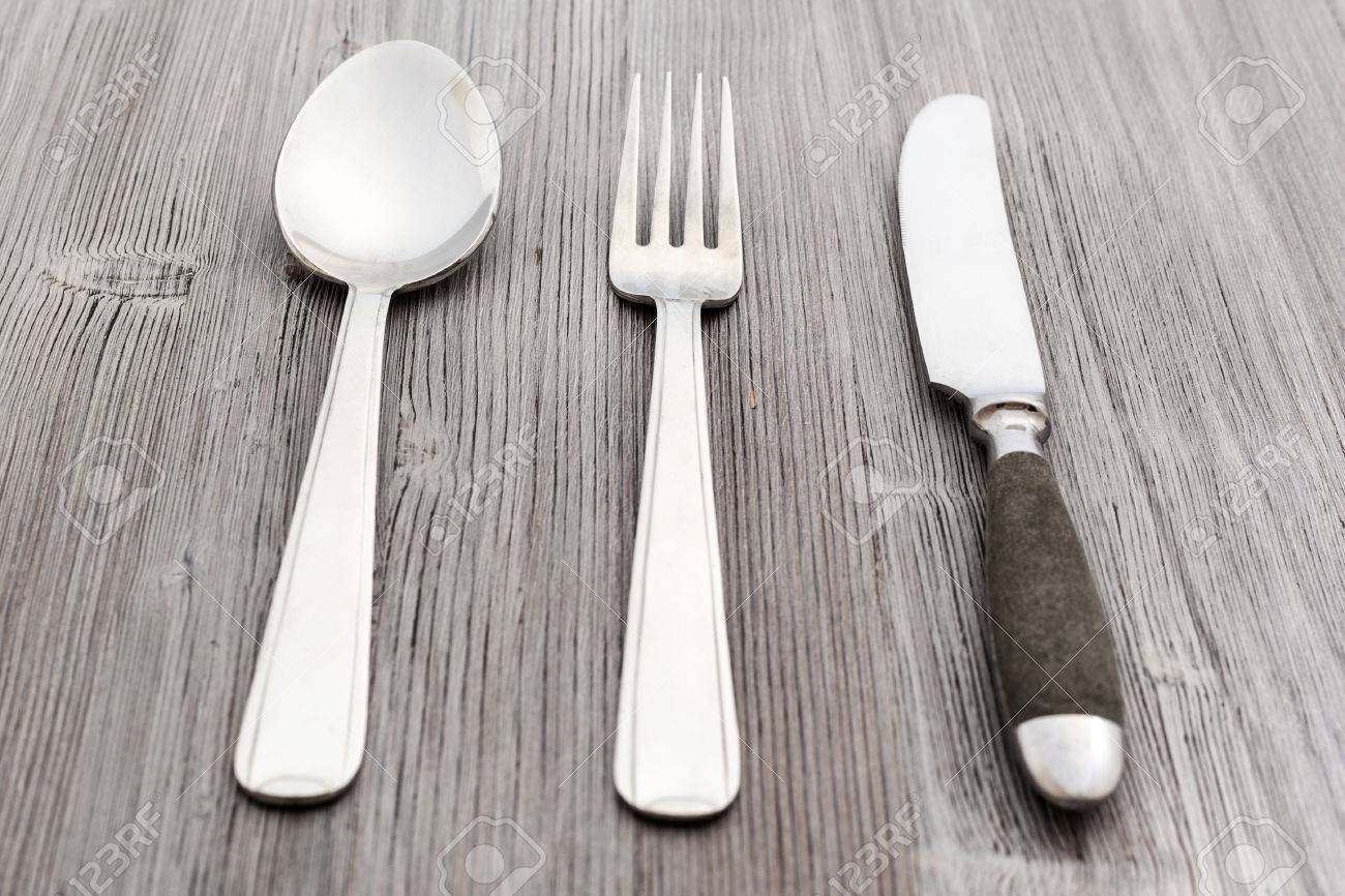 Food Concept - Flatware Set From Table Knife, Fork, Soup Spoon ... Food Concept - Flatware Set From Table Knife, Fork, Soup Spoon ...