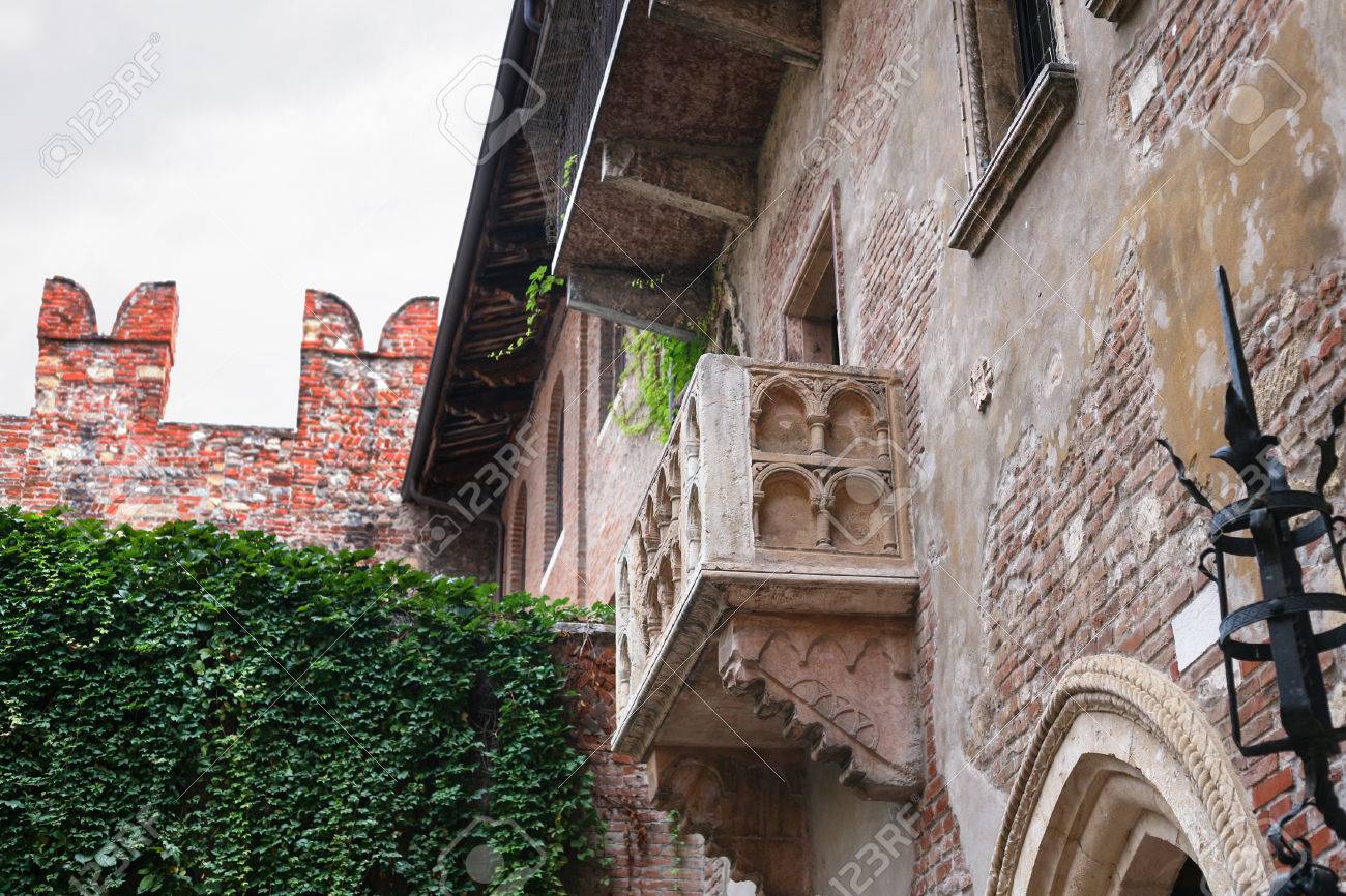 Verona Italien 10 Oktober 2016 Balkon Von Julias Haus In