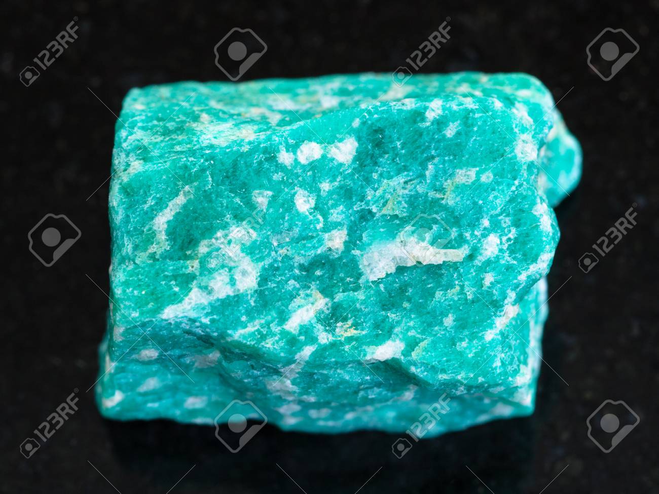 Macro Shooting Of Natural Mineral Rock Specimen Raw Green Amazonite Stock Photo Picture And Royalty Free Image Image