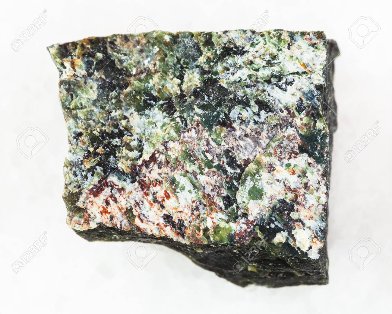 macro shooting of natural mineral rock specimen rough dunite