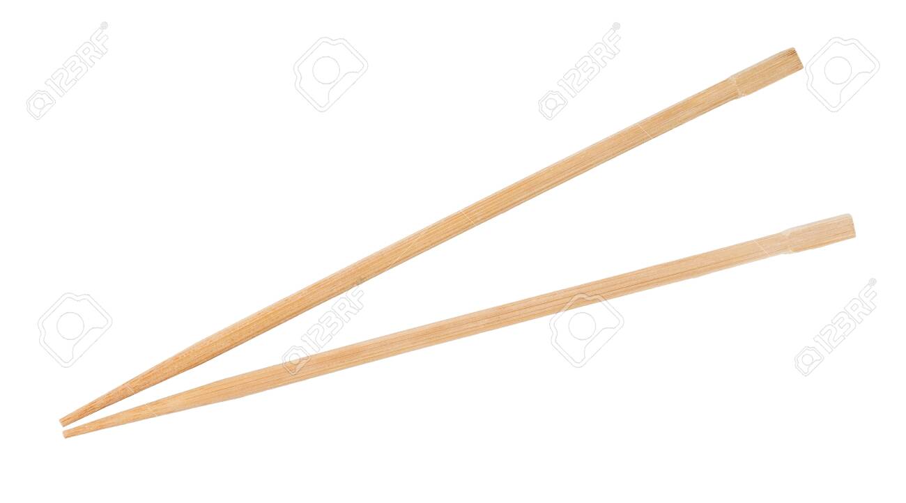 Disposable beech wooden chopsticks isolated on white - 122798354 Disposable beech wooden chopsticks isolated on white - 122798354