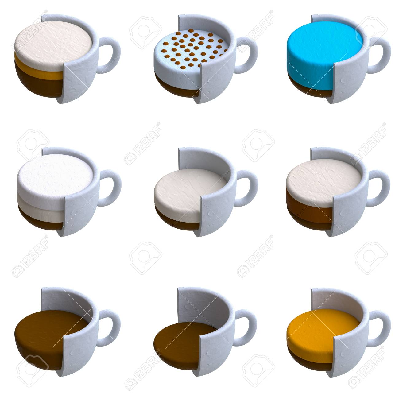 塑像用粘土か粘土のスタイルでコーヒーを飲む 3 D イラスト の写真素材 画像素材 Image