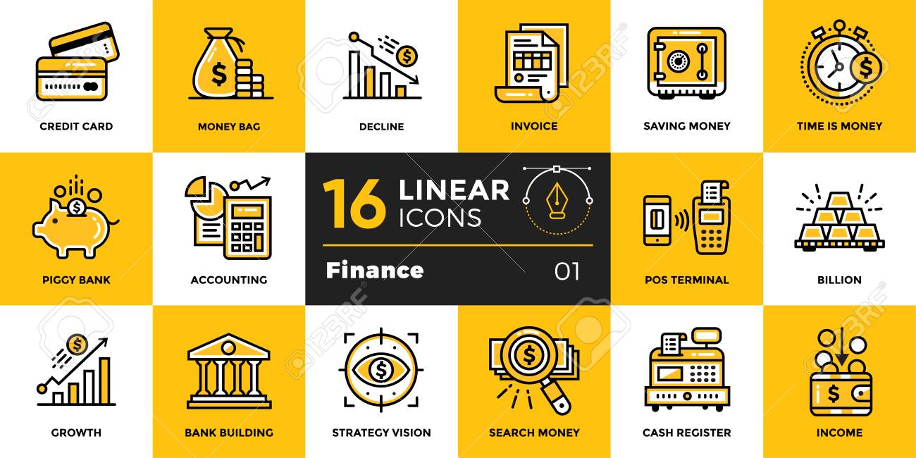 Vector outline icons collection of finance, banking. Modern outline icons for mobile application and web concepts - 82510756 Vector outline icons collection of finance, banking. Modern outline icons for mobile application and web concepts - 82510756