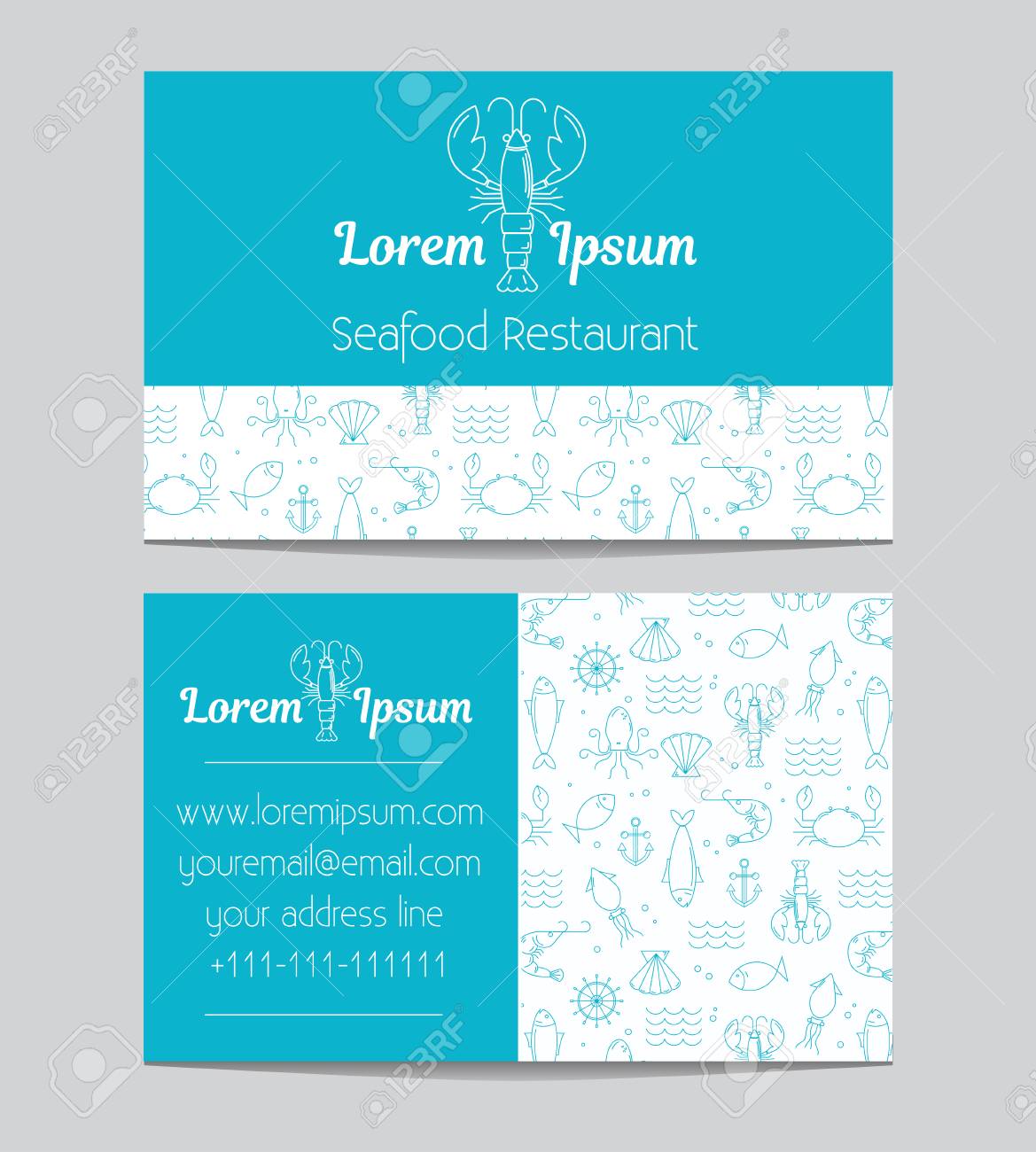 sea food restaurant business card templates restaurant business card