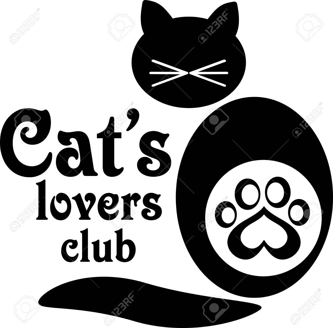 logo for cat s lovers club illustration of a cat with mustaches
