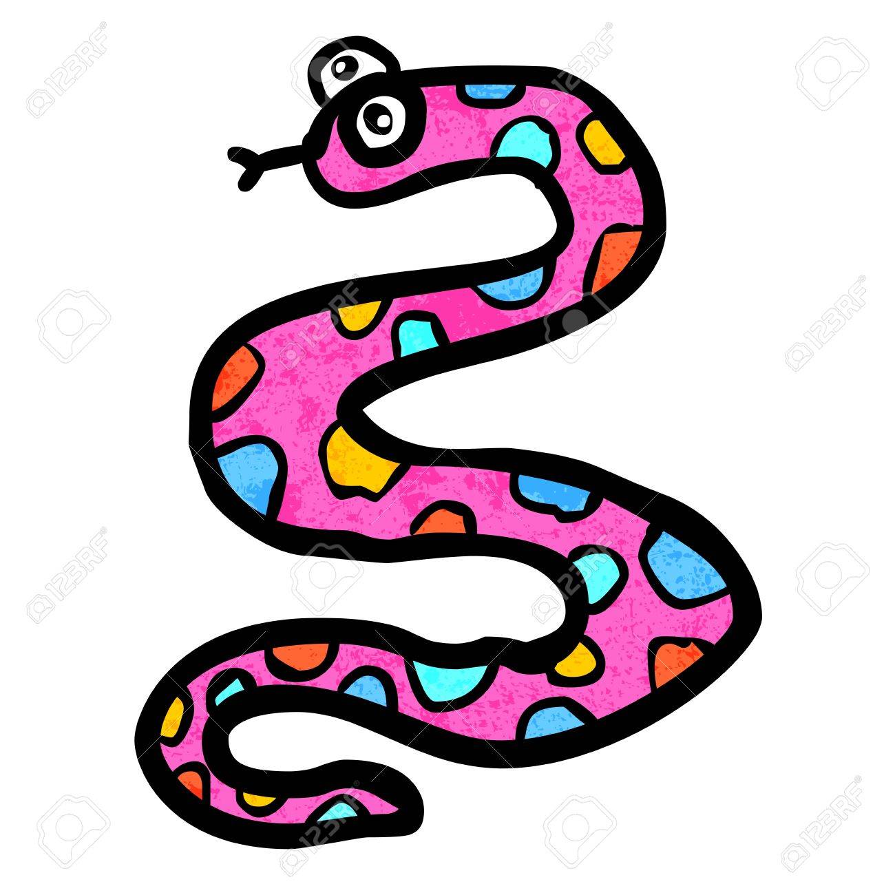 ベクトルのかわいい漫画のヘビのイラストのイラスト素材 ベクタ Image