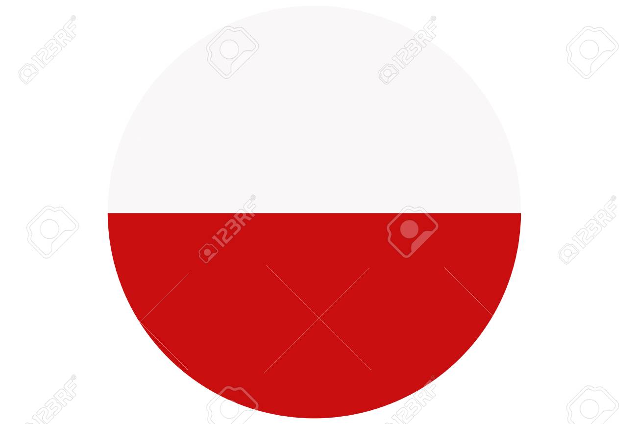 poland flag poland national flag illustration symbol circle stock