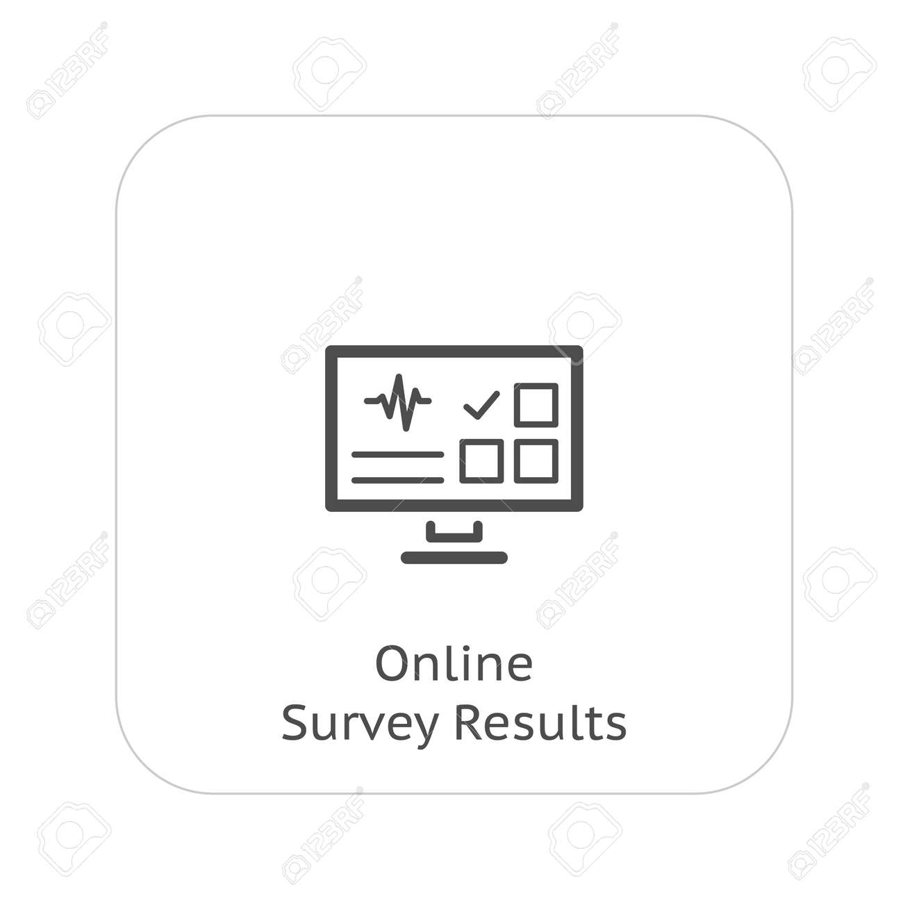 オンライン アンケート結果と医療サービスのアイコン フラットなデザイン 分離されました のイラスト素材 ベクタ Image