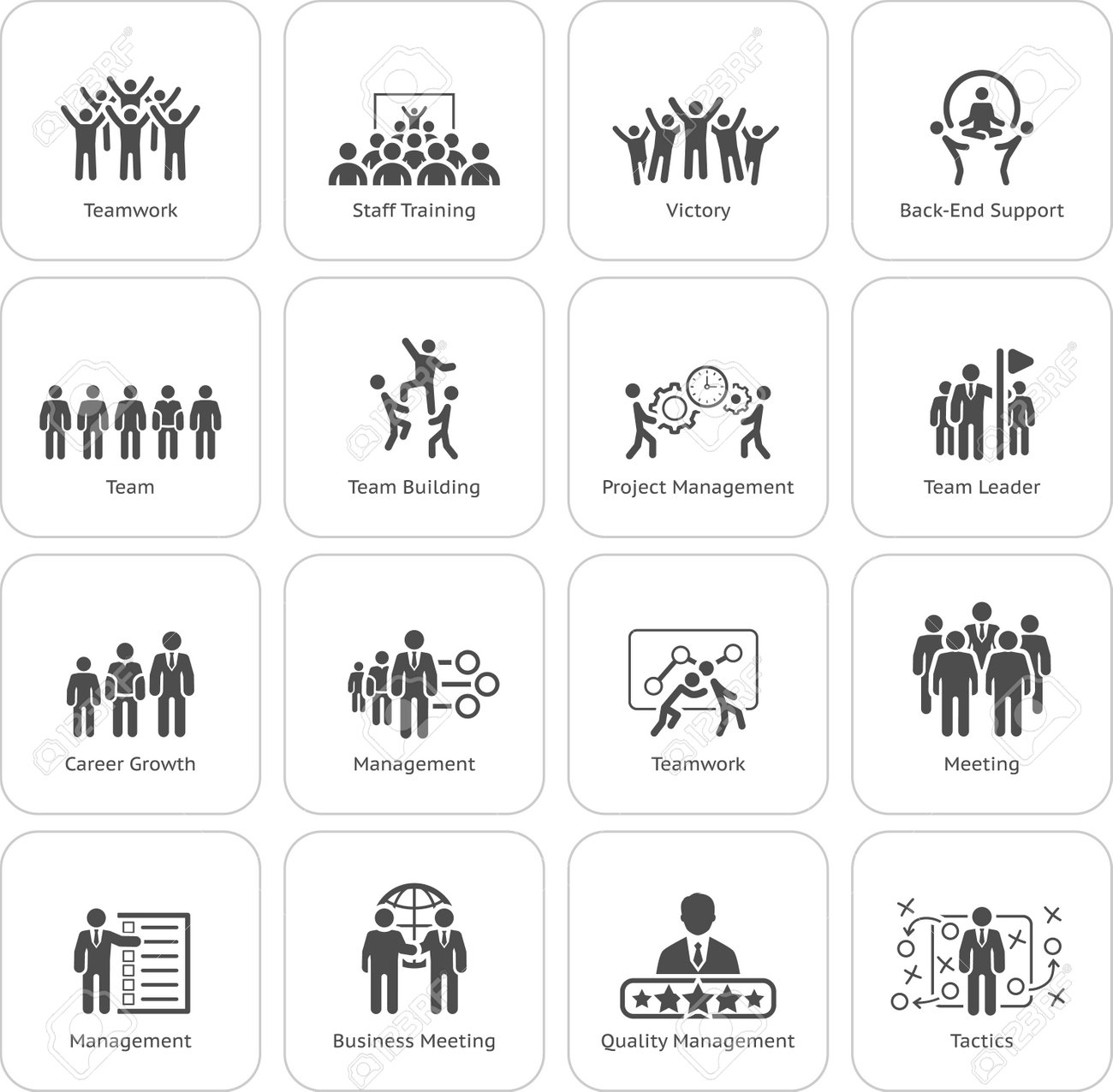 Flat Design Business Team Icons Set including Meeting, Training, Teamwork, Team Building, Management, Career, Tactics. Isolated Illustration. App Symbol or UI element. - 60864223 Flat Design Business Team Icons Set including Meeting, Training, Teamwork, Team Building, Management, Career, Tactics. Isolated Illustration. App Symbol or UI element. - 60864223