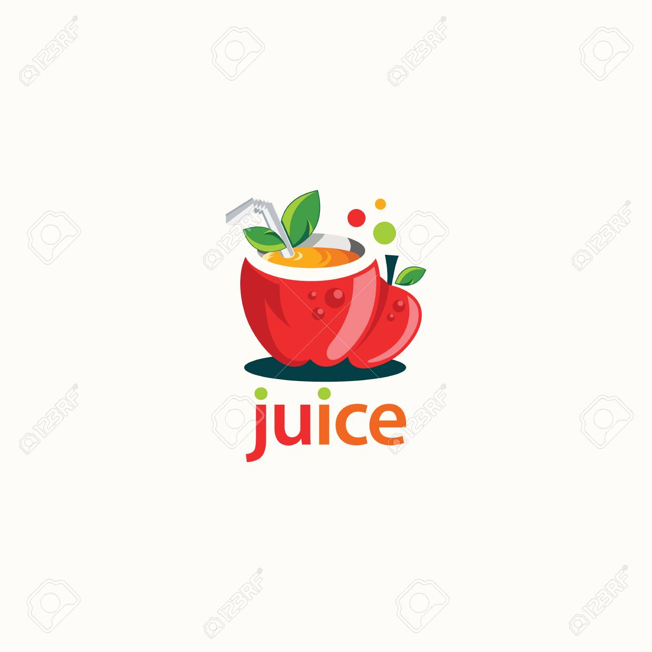 Fruit Juice Logo Design. Fresh Drink 