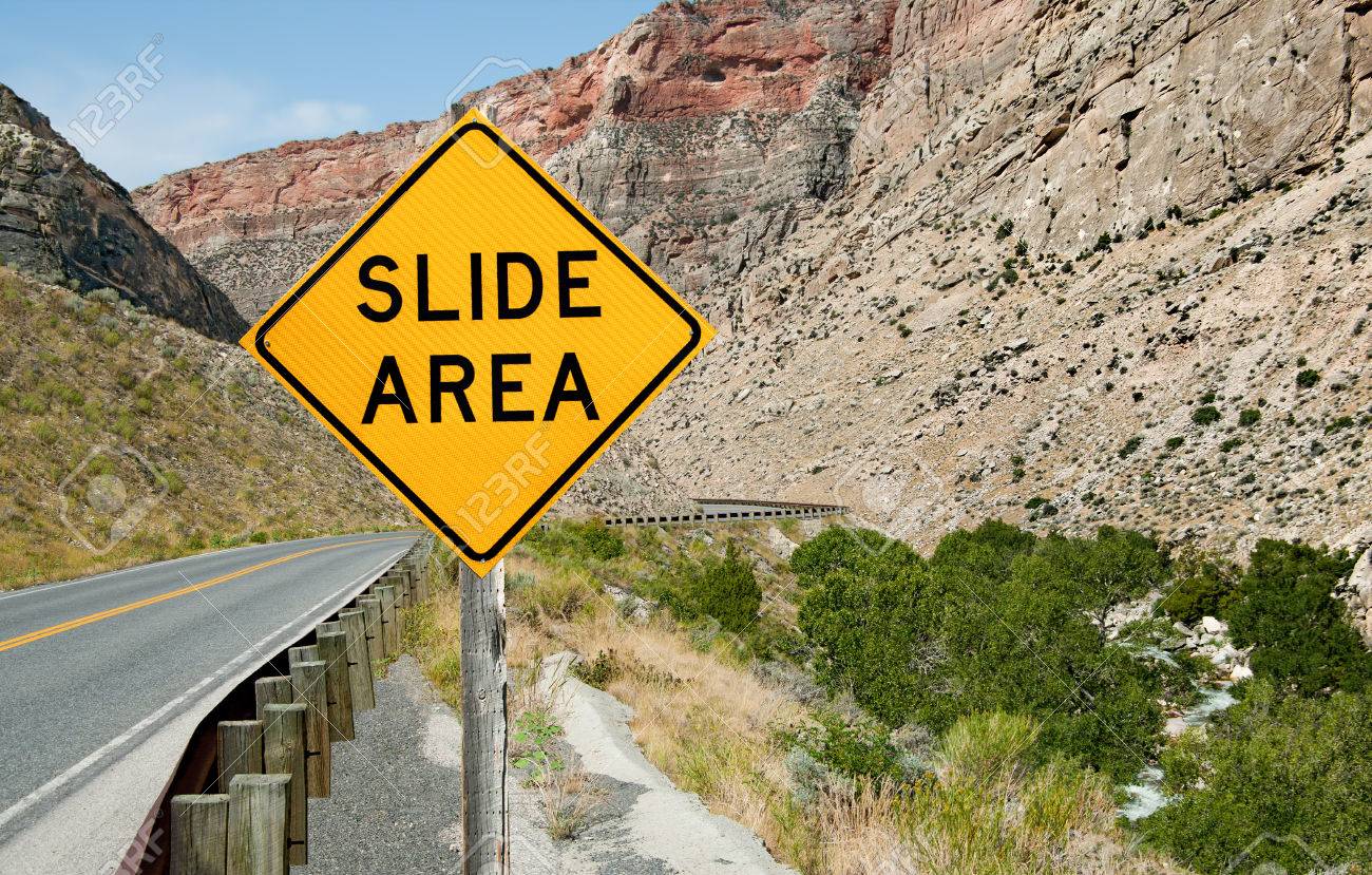 Rock Slide Area Warning Sign A Sign Informs Motorists Of A Stock Photo Picture And Royalty Free Image Image