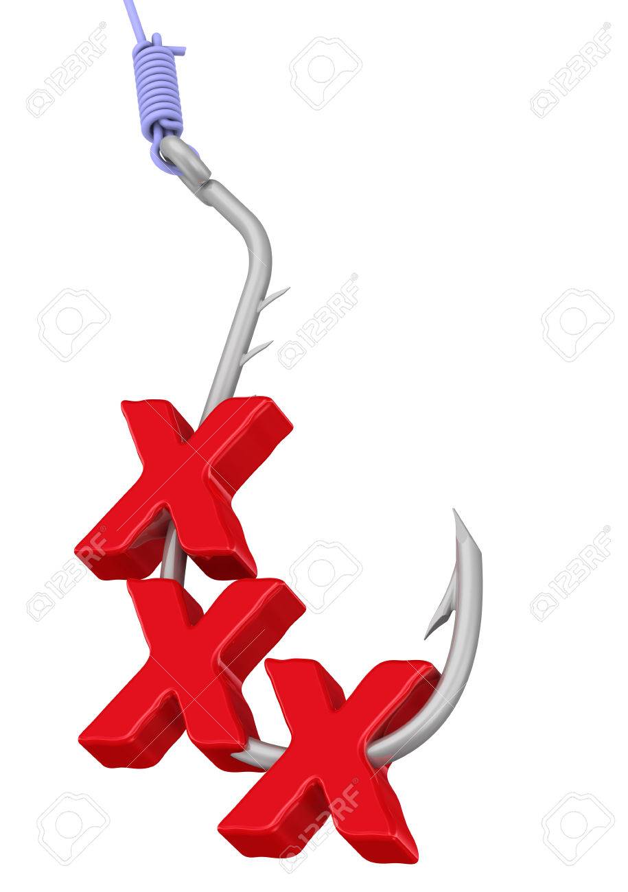 XXX On A Fishing Hook Stock Photo, Picture and Royalty Free Image. Image  54005012.