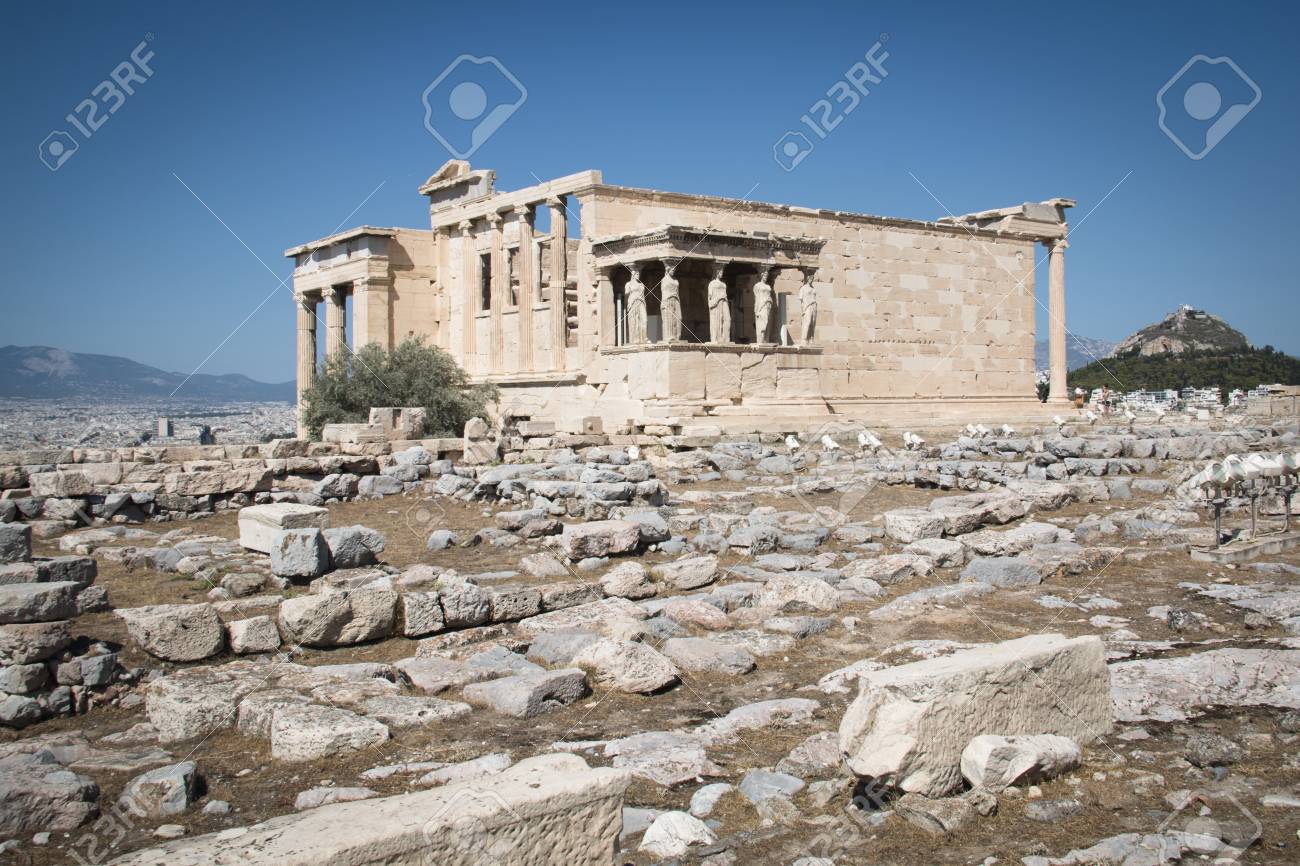 Das Erechtheion Oder Tempel Von Poseidon Auf Der Akropolis In Athen Der Hauptstadt Von Griechenland Lizenzfreie Fotos Bilder Und Stock Fotografie Image 90872549