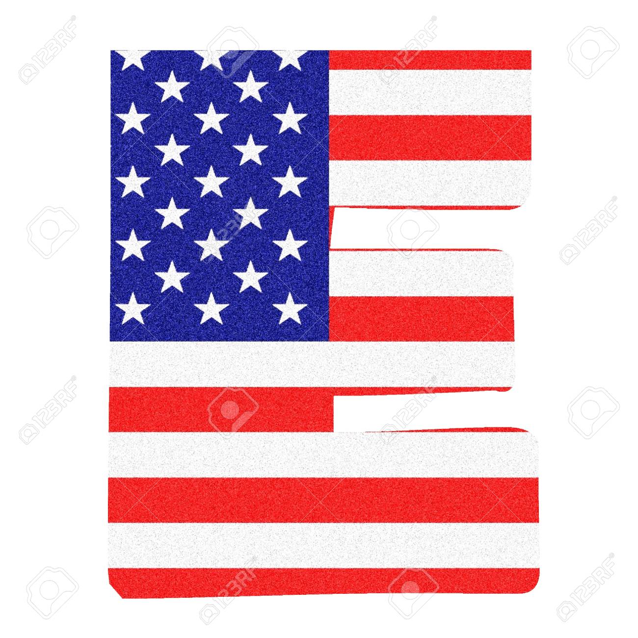 Letter Of The Alphabet On The United States Of America Flag Style With Black Marbled Glitter Letter Of The Alphabet On The United States Of America Flag Style With Black Marbled Glitter
