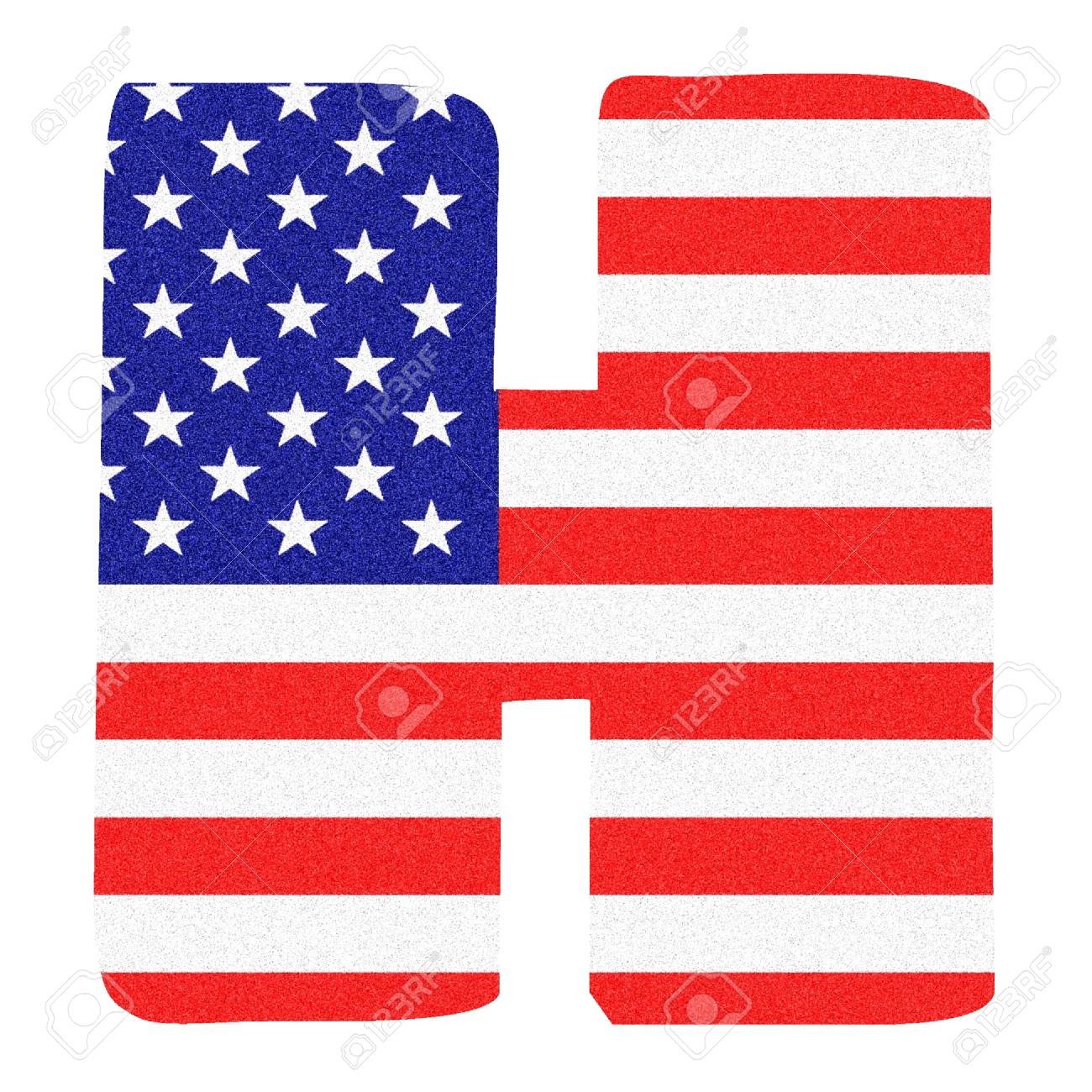 Letter Of The Alphabet On The United States Of America Flag Style With Black Marbled Glitter Letter Of The Alphabet On The United States Of America Flag Style With Black Marbled Glitter