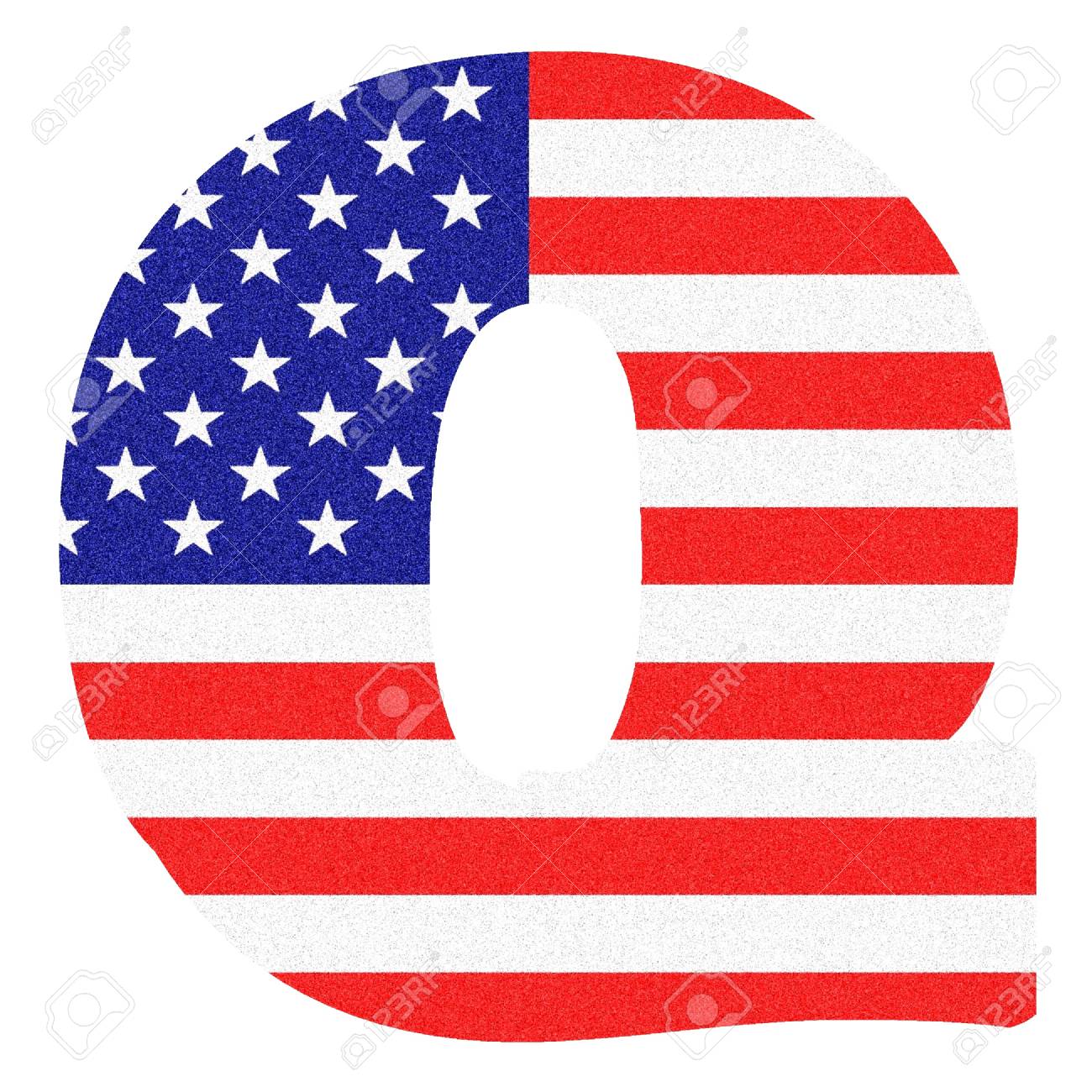 Letter Of The Alphabet On The United States Of America Flag Style With Black Marbled Glitter Letter Of The Alphabet On The United States Of America Flag Style With Black Marbled Glitter