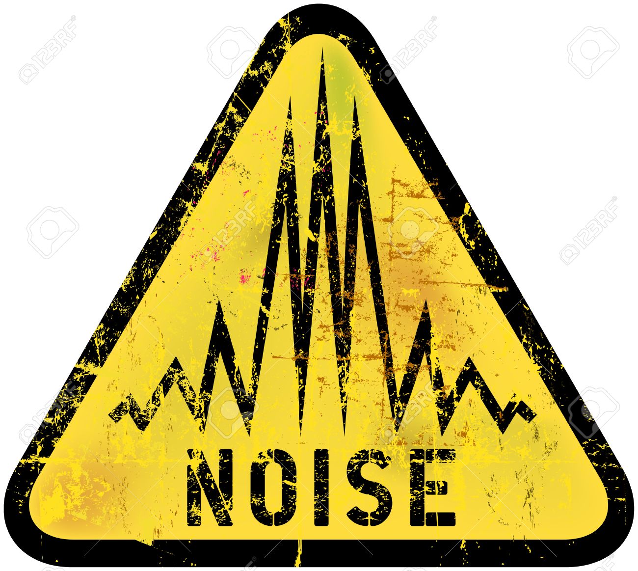 ノイズの警告のサイン グランジ スタイル ベクトル イラスト のイラスト素材 ベクタ Image