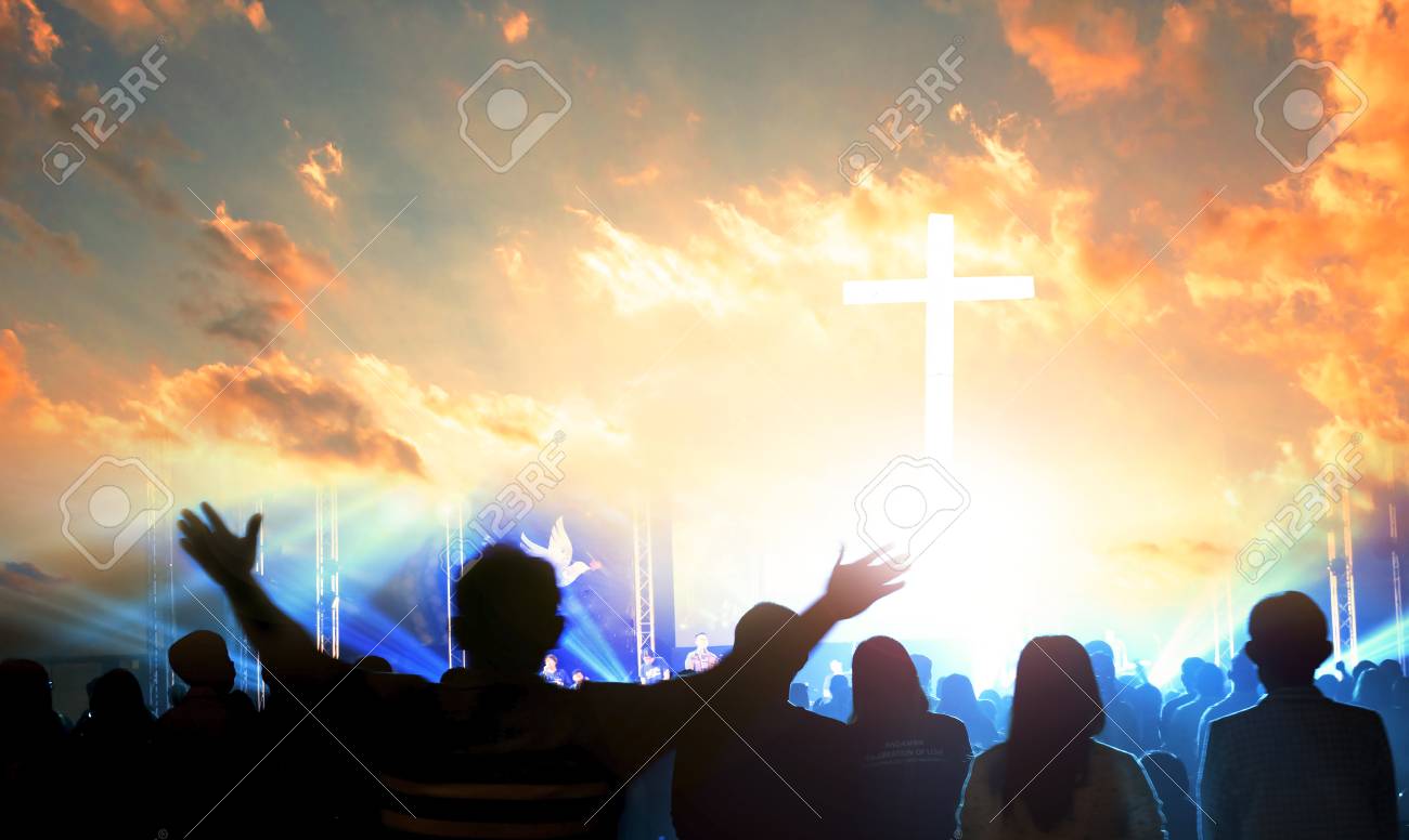 Christian Worship And Praise Three Crosses With Cloudy Sky Background Water Splashes And Empty Space Stock Photo Picture And Royalty Free Image Image 129576006