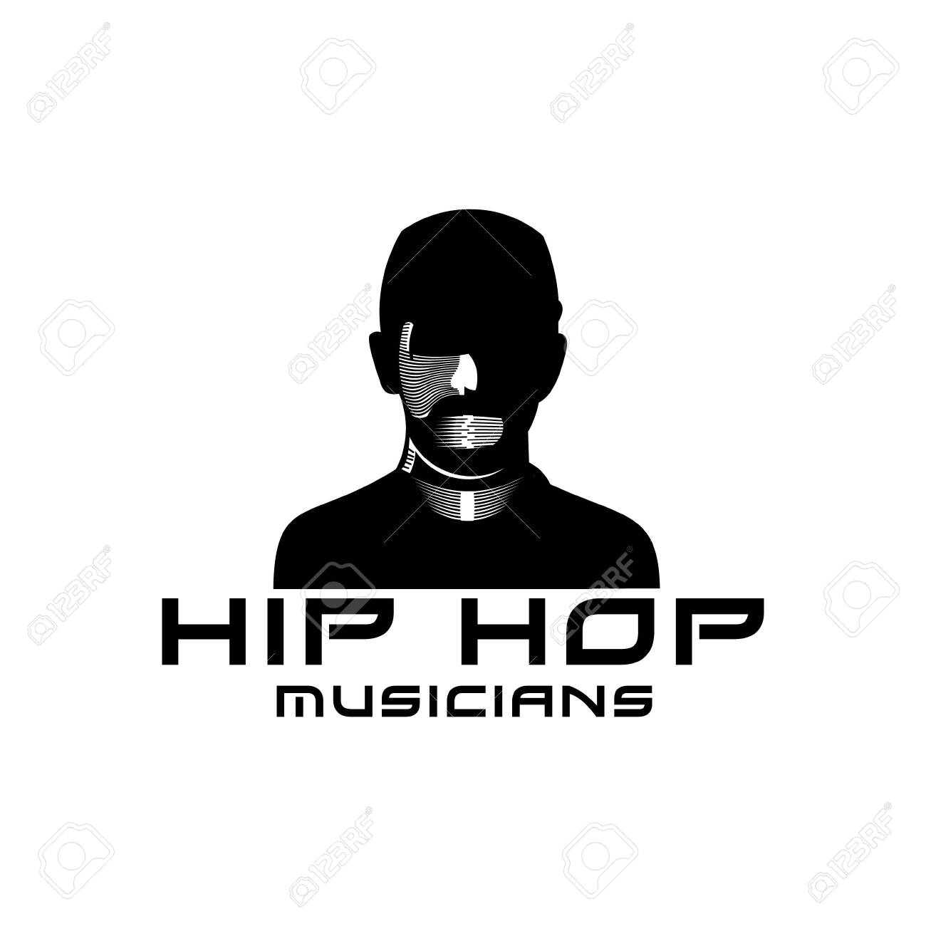 Silhouette Man Using Cap. Hip Hop Musician Logo Ideas. Inspiration Logo  Design. Template Vector Illustration. Isolated On White Background Royalty  Free SVG, Cliparts, Vectors, and Stock Illustration. Image 137540734., image size:1300x1300