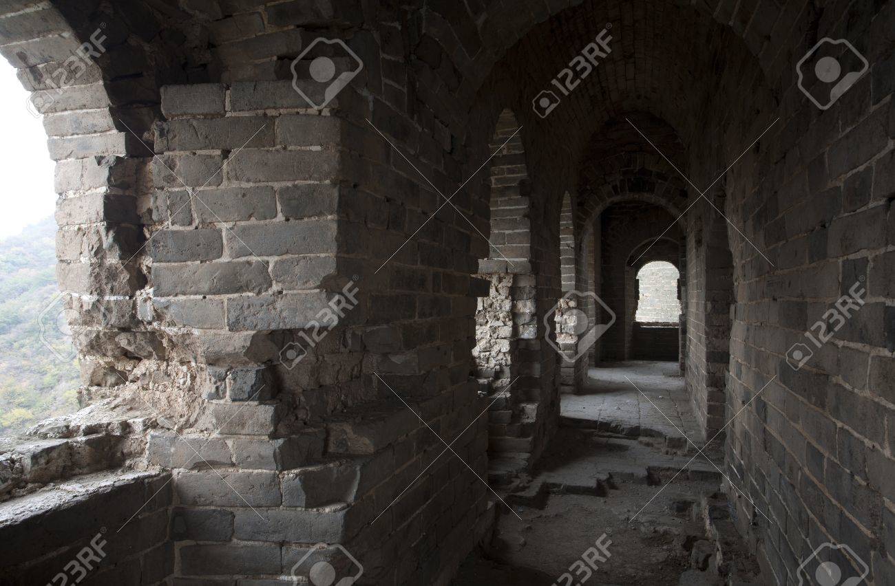 万里の長城の時計塔の内部 の写真素材 画像素材 Image