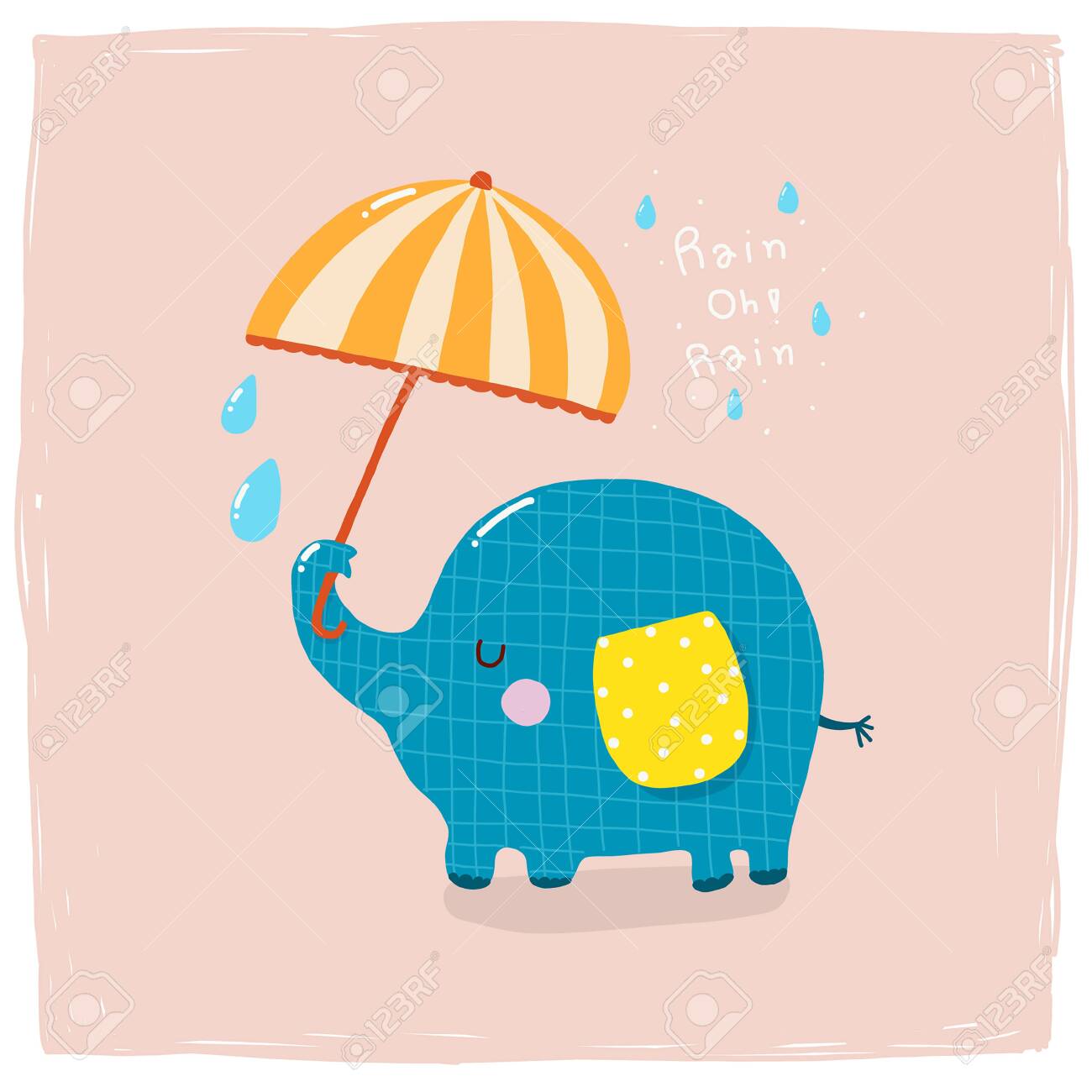 Elephant Holding Umbrella In The Raining Animal Cartoon Cute Royalty Free  SVG, Cliparts, Vectors, and Stock Illustration. Image 153579734., image size:1300x1300