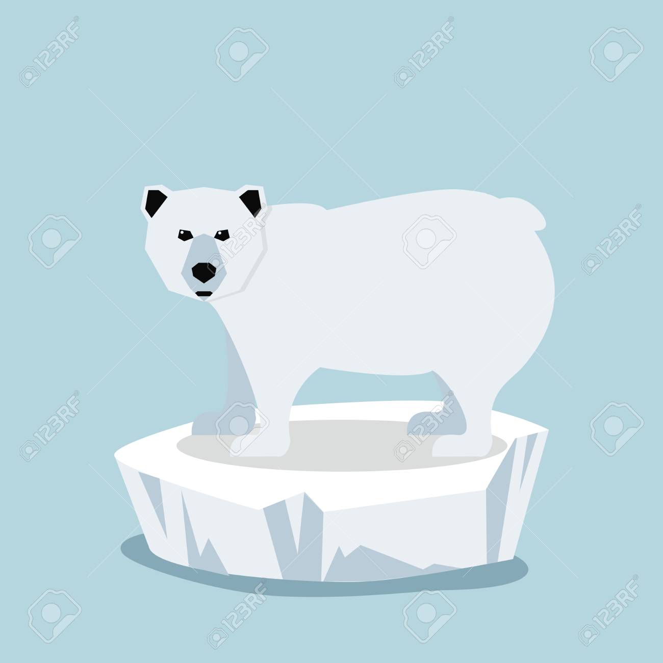 Cute Polar bear on ice floe Vector illustration. - 84517716 Cute Polar bear on ice floe Vector illustration. - 84517716