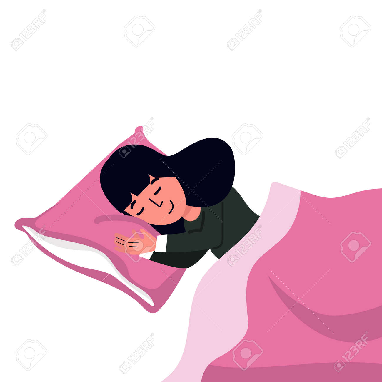 young woman Sleeping with Pillow and blanket - 168920029 young woman Sleeping with Pillow and blanket - 168920029
