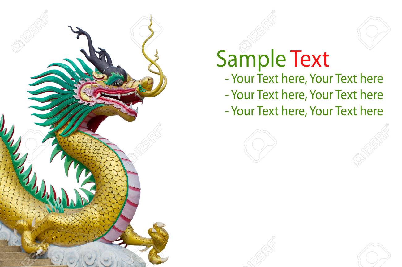 白い背景の上の中国の美しいドラゴン の写真素材 画像素材 Image