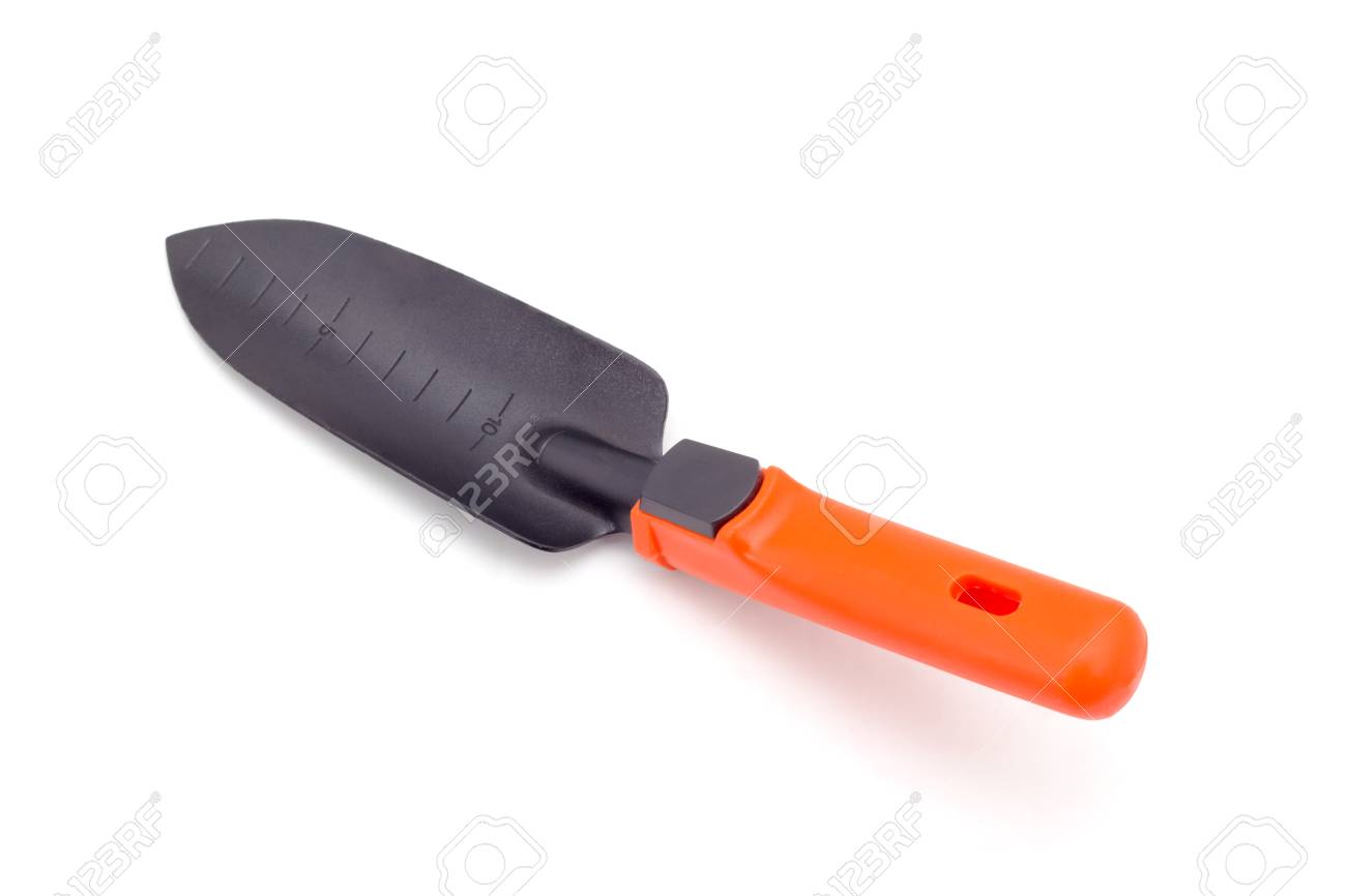 agriculture tools garden spade on white background stock photo