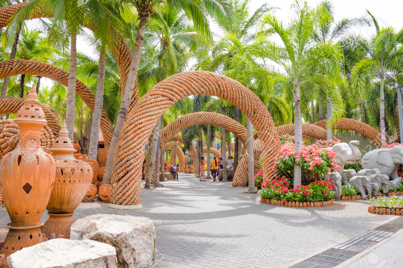 potted as garden decoration in nong nooch tropical garden in potted as garden decoration in nong nooch tropical garden in
