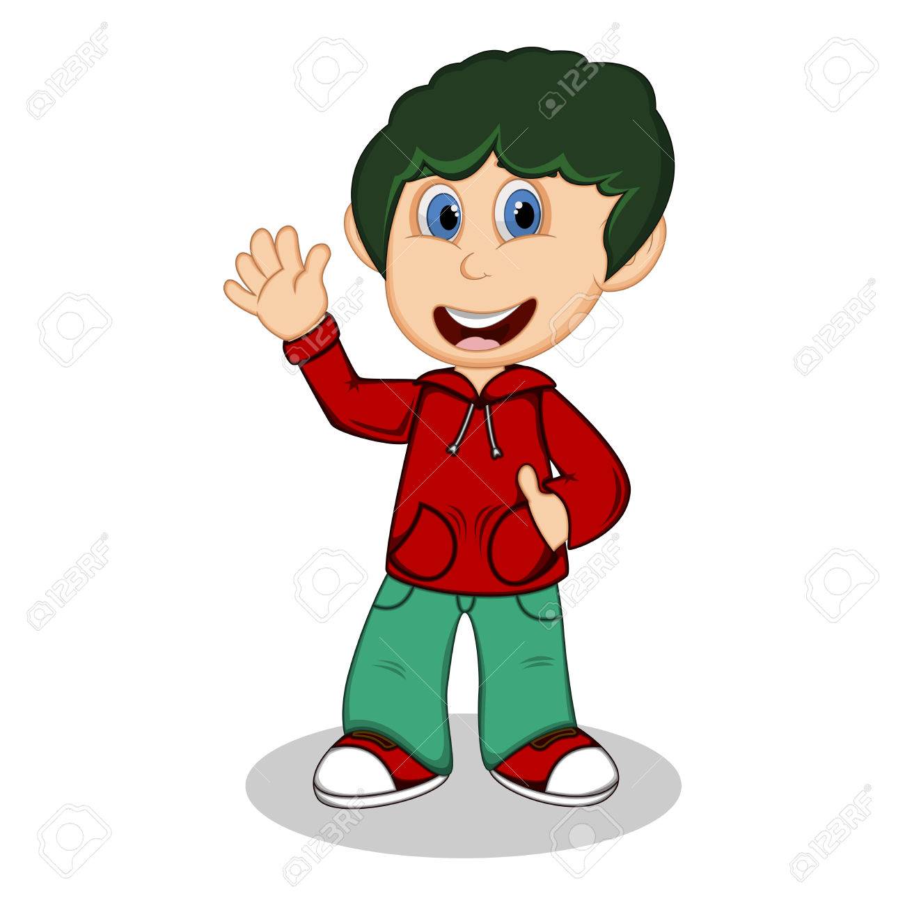 Chico Con Chaqueta Roja Y Pantalón Verde Agitando La Mano De Dibujos Animados Ilustraciones Svg, Vectoriales, Clip Art Vectorizado Libre De Derechos. Image 58739438. Chico Con Chaqueta Roja Y Pantalón Verde Agitando La Mano De Dibujos Animados Ilustraciones Svg, Vectoriales, Clip Art Vectorizado Libre De Derechos. Image 58739438.
