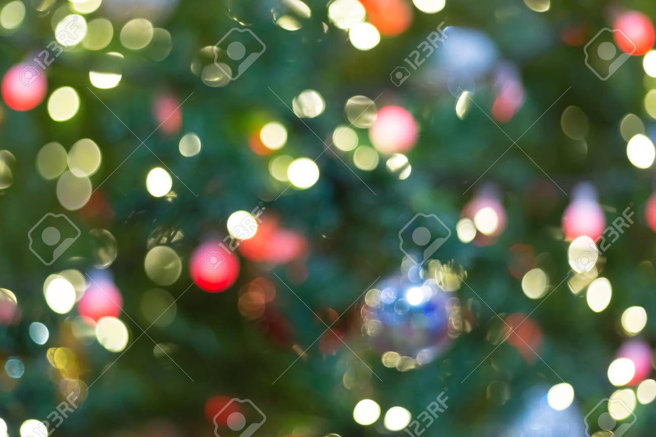 colorful red yellow and green christmas tree bokeh background of de red green christmas