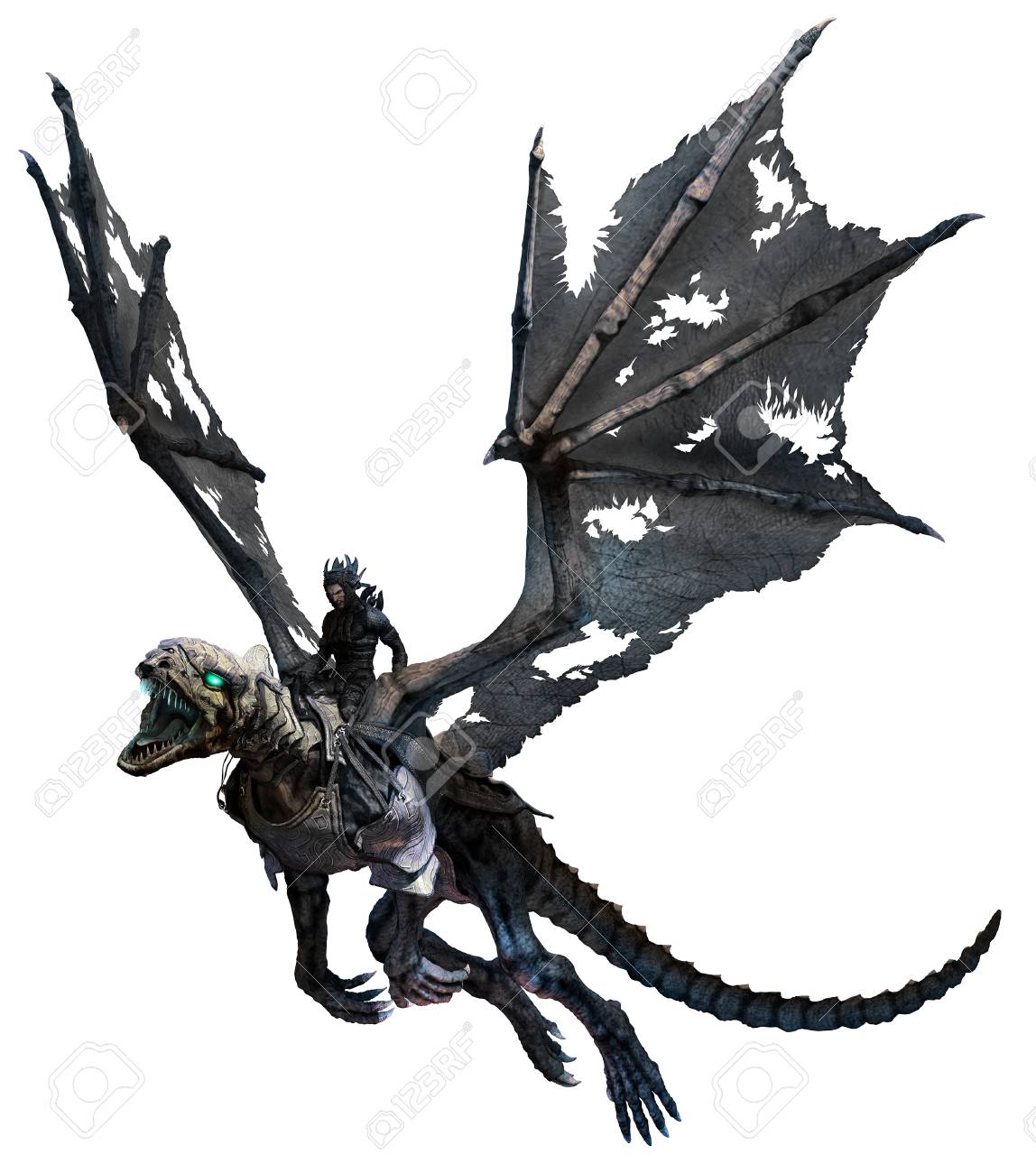 skeletal dragon stock photo