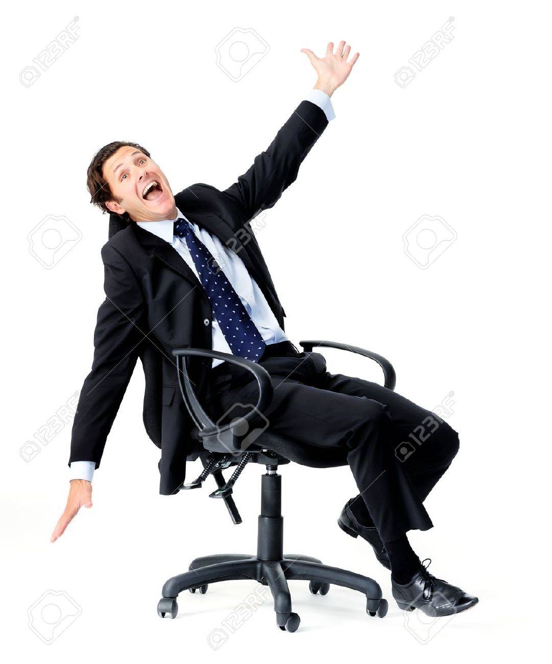 Silly Office Worker Wasting Time And Playing A Fool Spinning Stock Photo Picture And Royalty Free Image Image 11598339