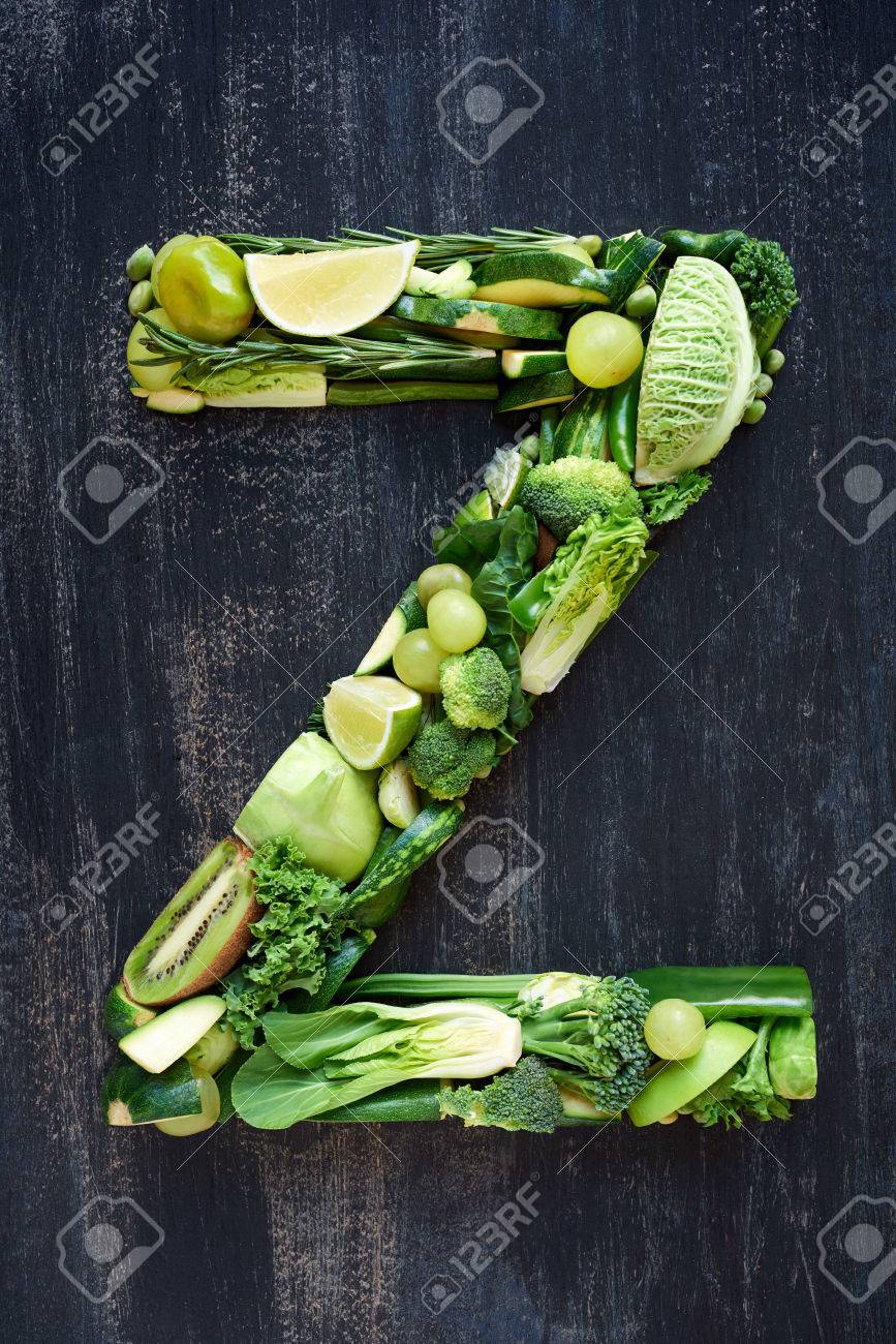 健康的なグリーンのフラット レイアウト シリーズ生産果物や野菜 デザイン要素ポスター スペル レイアウトのアルファベットの文字に形 の写真素材 画像素材 Image