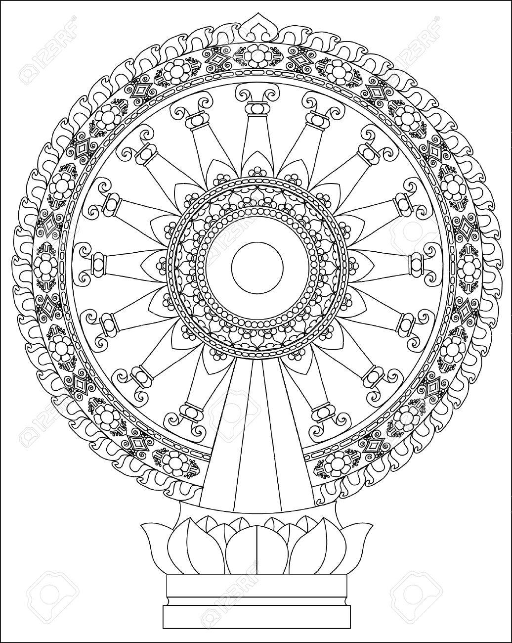wheel of dhamma wheel of life royalty free cliparts vectors and