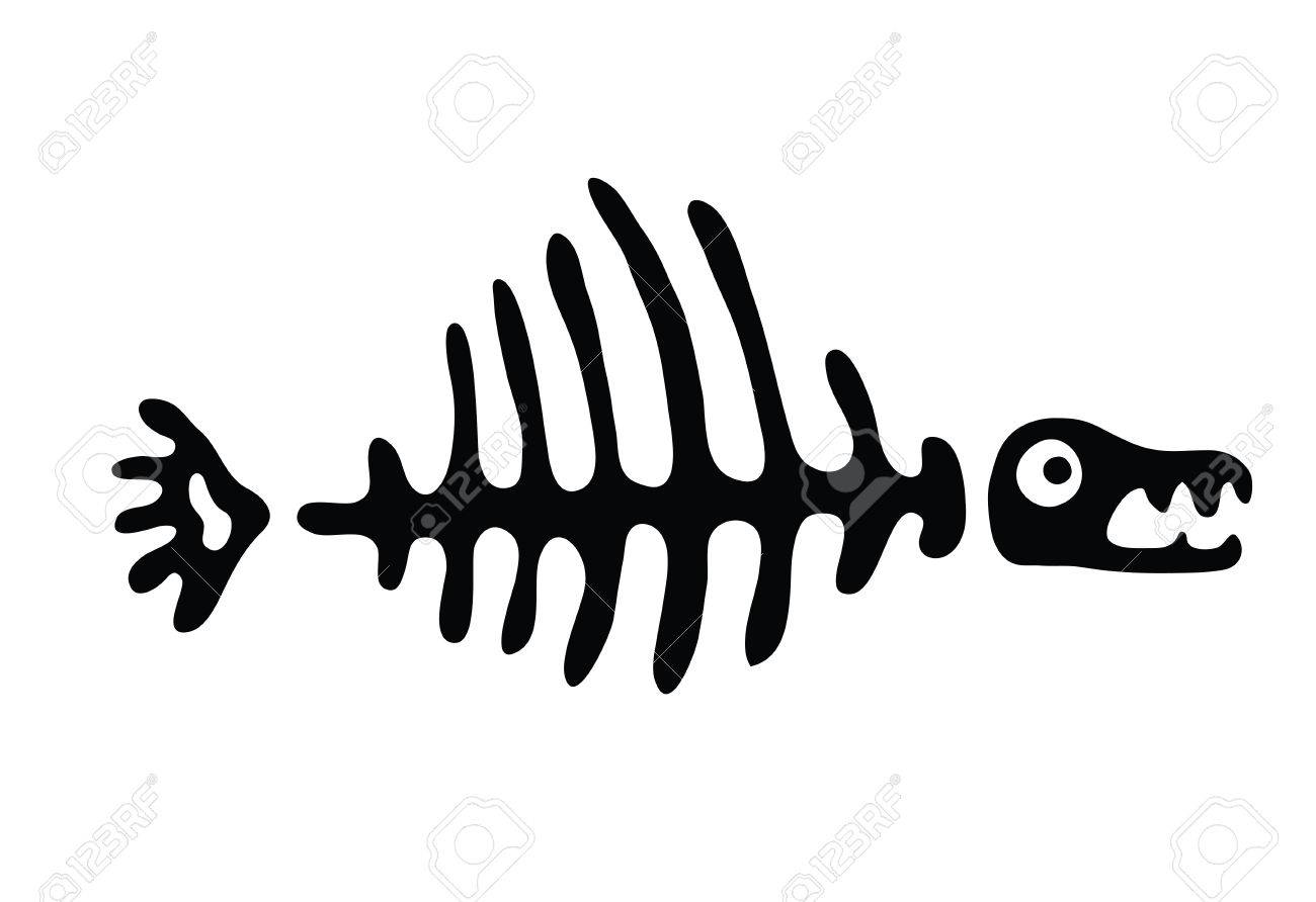 黒魚の骨のイラスト素材 ベクタ Image