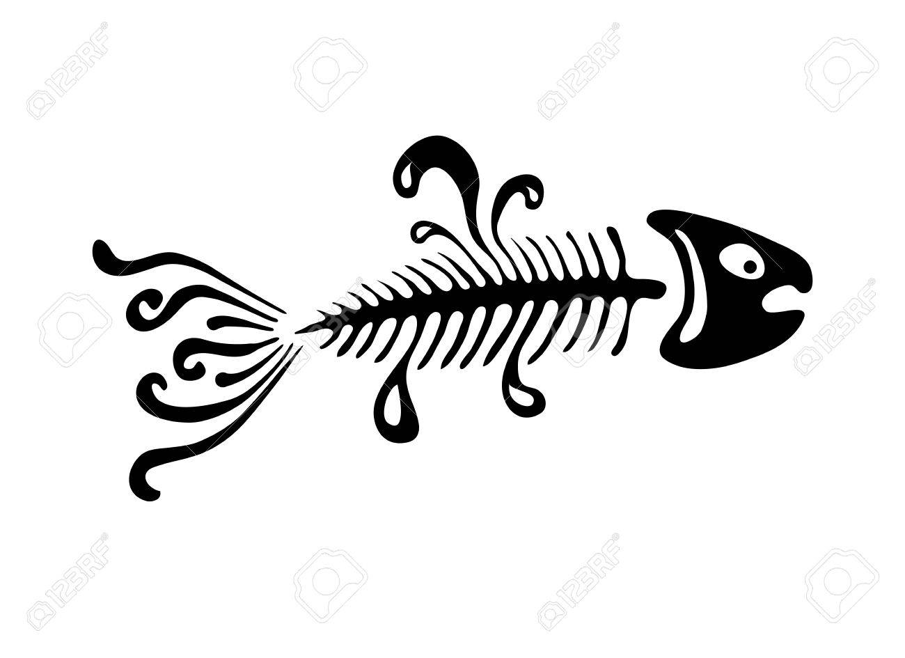 最新のhdイラスト 魚 骨 美しい花の画像