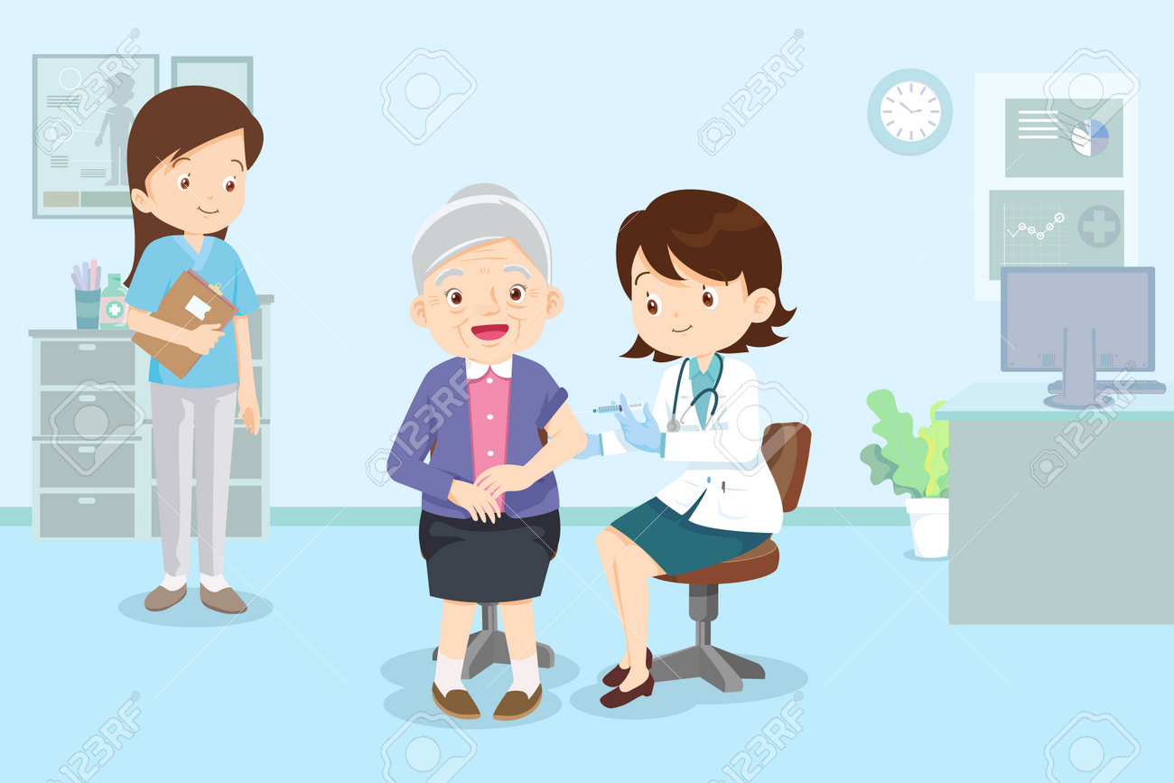 doctor injection vaccine for elderly woman, doctor in a clinic giving a coronavirus vaccine to old woman - 166042041 doctor injection vaccine for elderly woman, doctor in a clinic giving a coronavirus vaccine to old woman - 166042041