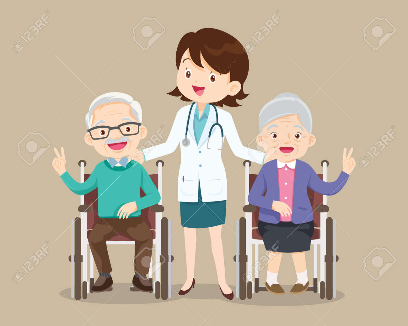 Elderly sit on a wheelchair with doctor take care.disabled person in the wheelchair and doctors. Careful caregiver taking care of the patient.Doctor and grandfather grandmother - 166468433 Elderly sit on a wheelchair with doctor take care.disabled person in the wheelchair and doctors. Careful caregiver taking care of the patient.Doctor and grandfather grandmother - 166468433