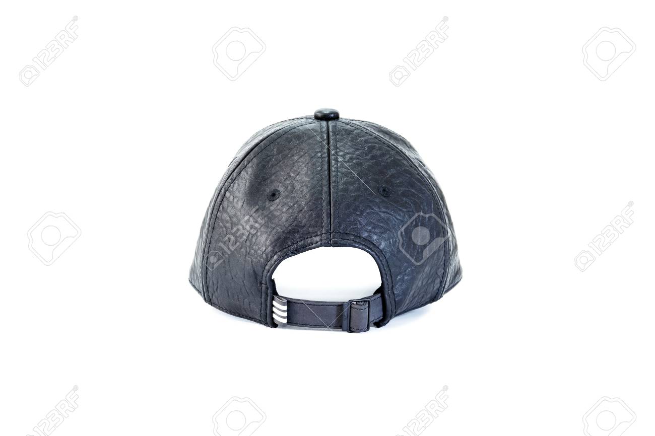 white leather baseball cap