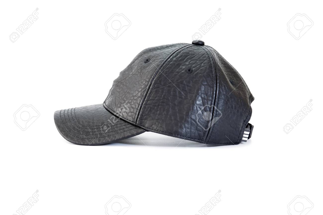 white leather baseball hat