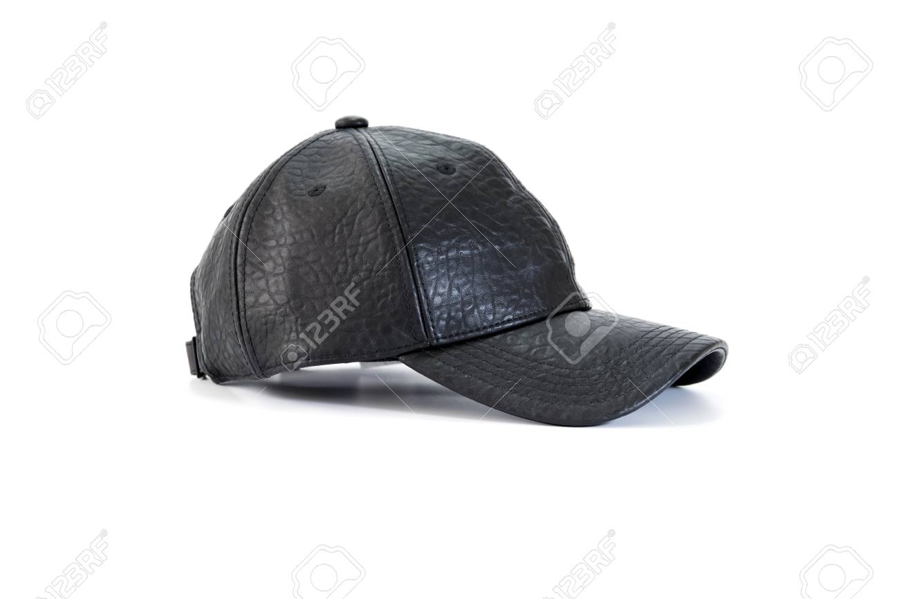white leather baseball cap