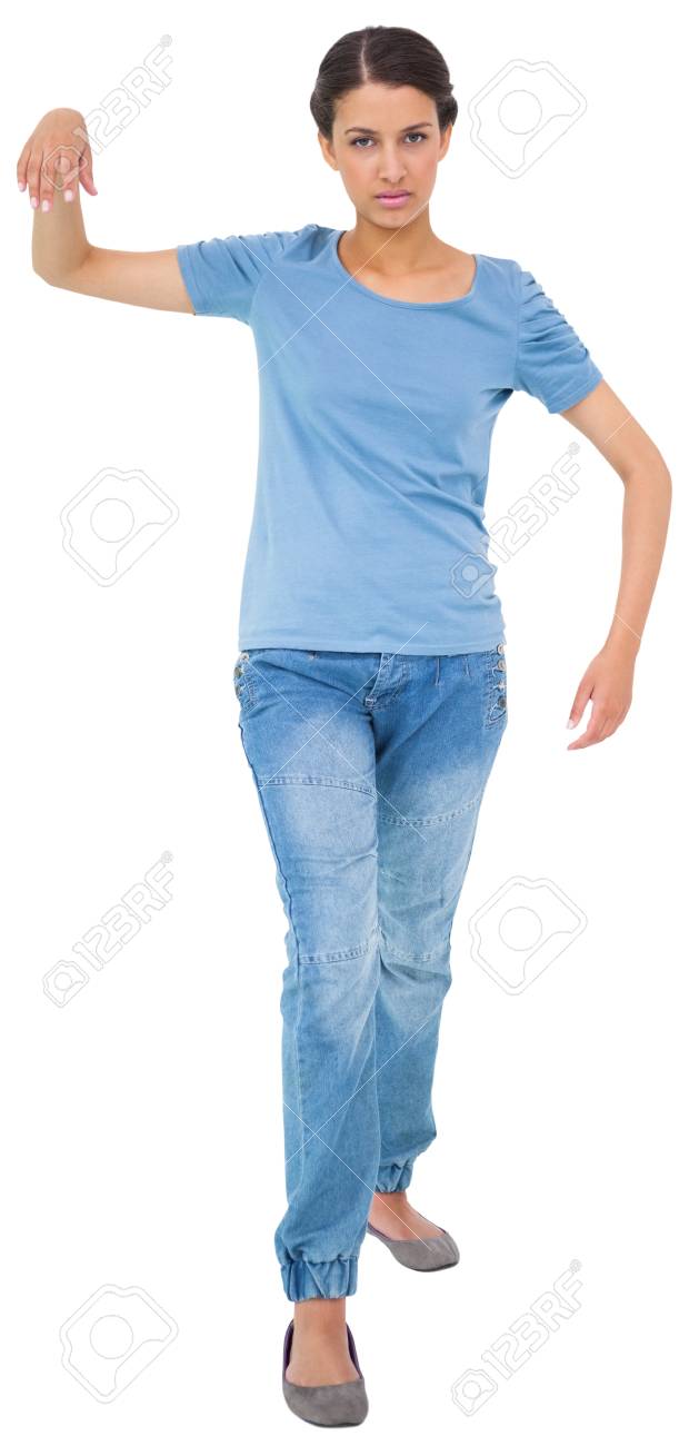 Impotente In Maglietta Jeans Royalty Su Bianco Foto Sfondo Bruna E jGqzVpMLSU
