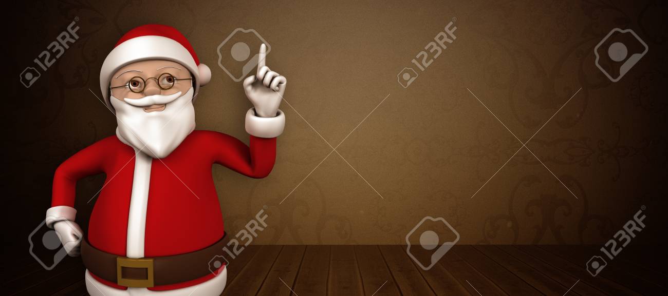 Cartoon Santa Pointing Against Room With Grey Wallpaper Stock Photo 47395682 Cartoon Santa Pointing Against Room With Grey Wallpaper Stock Photo 47395682